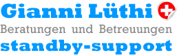 Logo: Gianni Lüthi +, Beratungen und Betreuungen, standby-support
